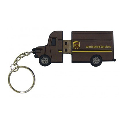 Maßgefertigter USB-Stick Schlüsselanhänger in Form eines LKW/Truck - Topgiving